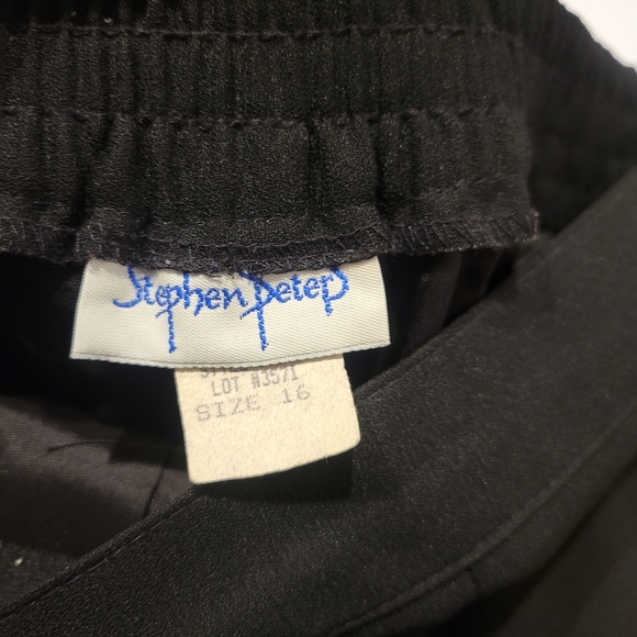 Stephen Peters Black Pleated High-Waisted Trouser Pants - Picture 8 of 12